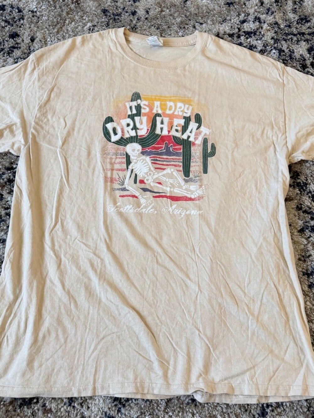 It's a Dry Dry Heat Skeleton Scottsdale Tee XL Beige